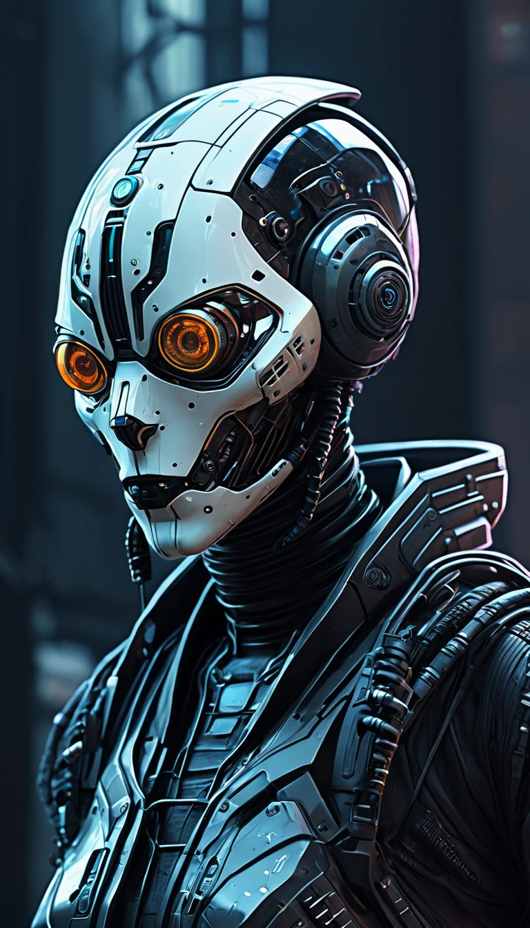 skeleton, in the style of cyberpunk futurism, realistic, portrait, bug core. 