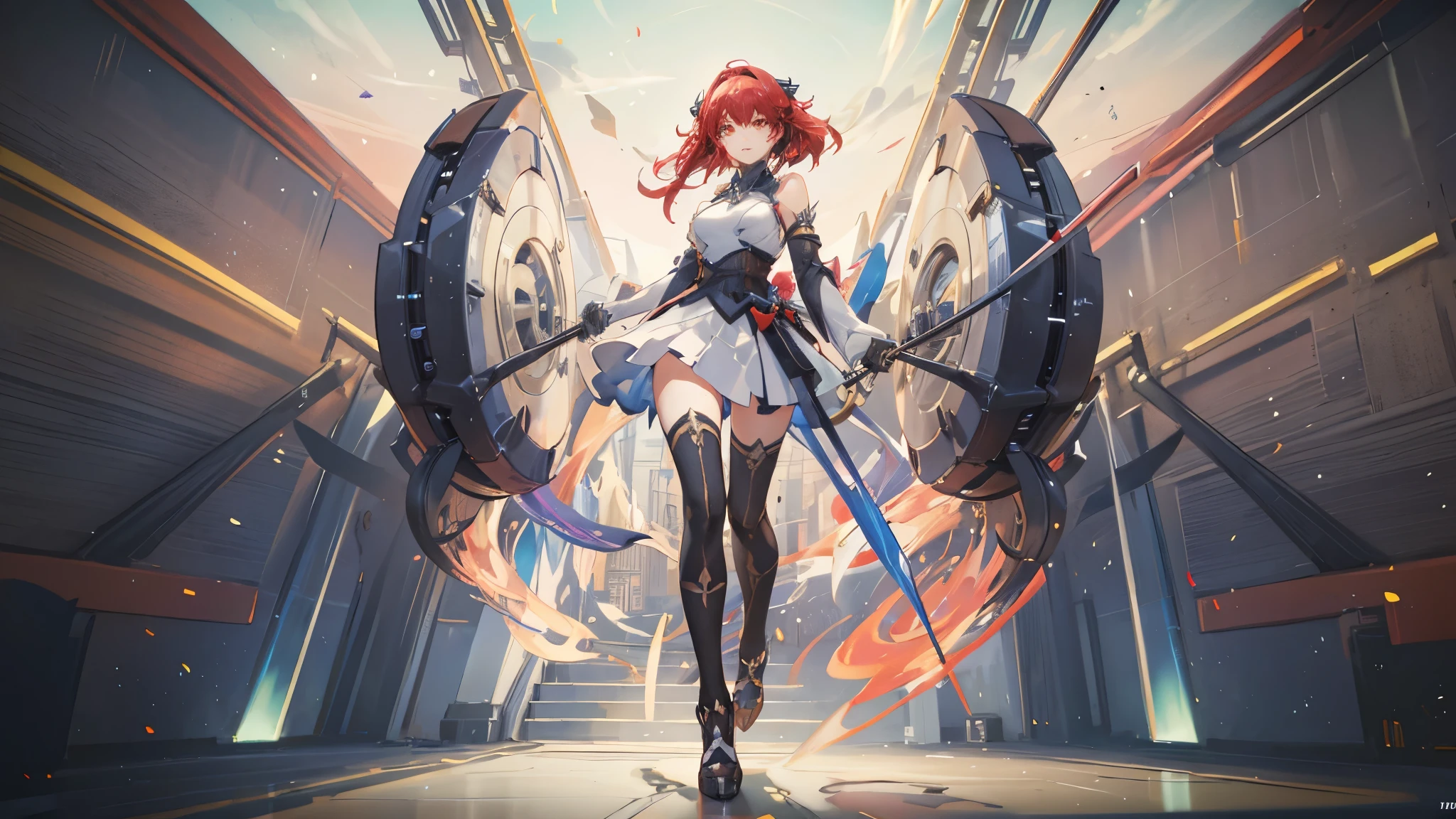 "A beautiful young woman wearing a form-fitting, futuristic outfit with curved and spaced-out sections, inspired by a MOBA 5v5 RPG game. She is surrounded by hologram panels and AI virtual infinity adventure elements floating around her. The background features a party celebrating 30,000 members. The scene is balanced and intricately detailed, showcasing structural beauty and stability. It includes elements such as AetherPunkAI, NeoArtCorE-Lora, SunshineMix & SunlightMix, Pastel-Mix, and is presented in a stylized anime model inspired by Niji, Makoto Shinkai, and Studio Ghibli. The image is a masterpiece with ultra-high definition, featuring intricate details and stunning aesthetics at a resolution of 100TBD and 100TBM UHD+."