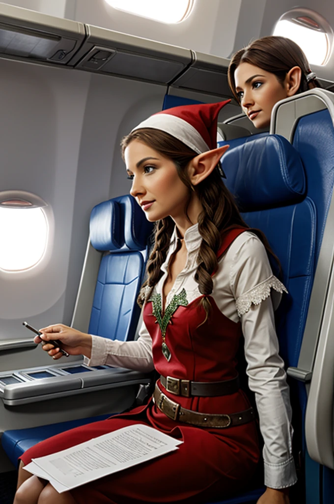 An elf riveting on a plane 