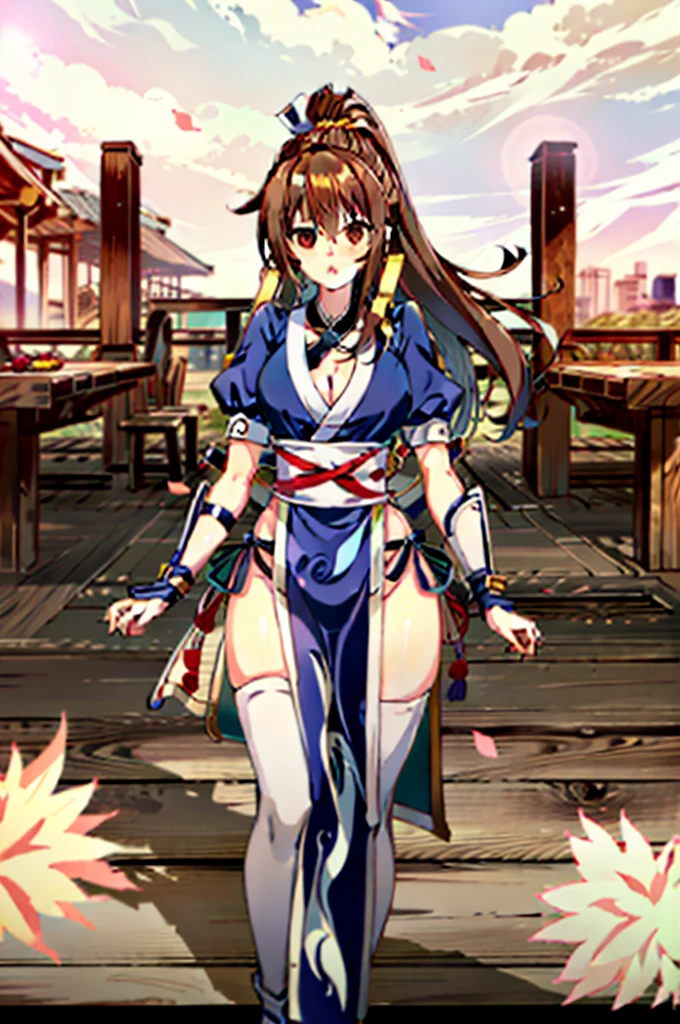 (Tabletop, Highest quality:1.3)
Kashid, One Girl, alone, Long Hair, chest, View your viewers, bangs, Large chest, Brown Hair, Thighs Thighs Thighs Thighs, dress, ribbon, chestの谷間, Brown eyes, medium chest, underwear, Are standing, panties, ヘアーribbon, Braiding, Short sleeve, Cowboy Shot,  Puffy sleeves, 白いThighs Thighs Thighs Thighs, パフShort sleeve, lips, sash, Pelvic Curtain, イエローribbon, Realistic, nose, Arm guard, (Inside a futuristic base),Hypno Lola,
Hollow Eyes
