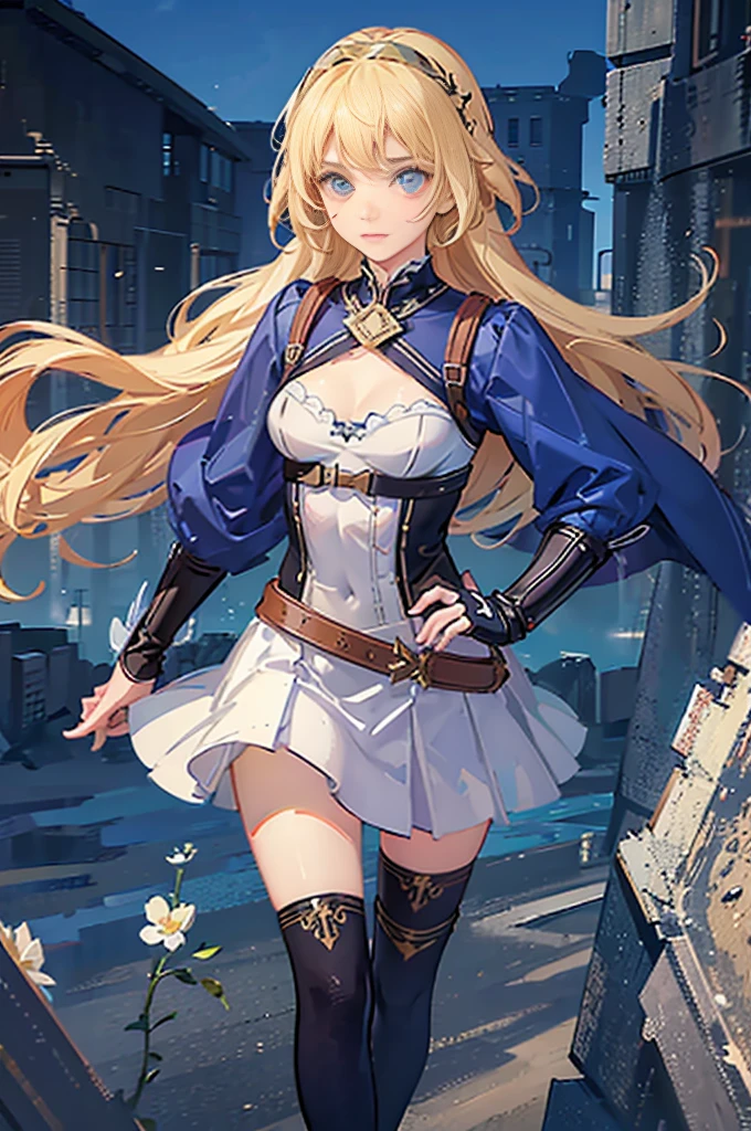 girl, roman warrior, princess blade , 14 yenager girl,, l breasts, mini cropped, valkyrian princess ,blonde, detailed face, beautiful, confiant, background in uk land with flowers