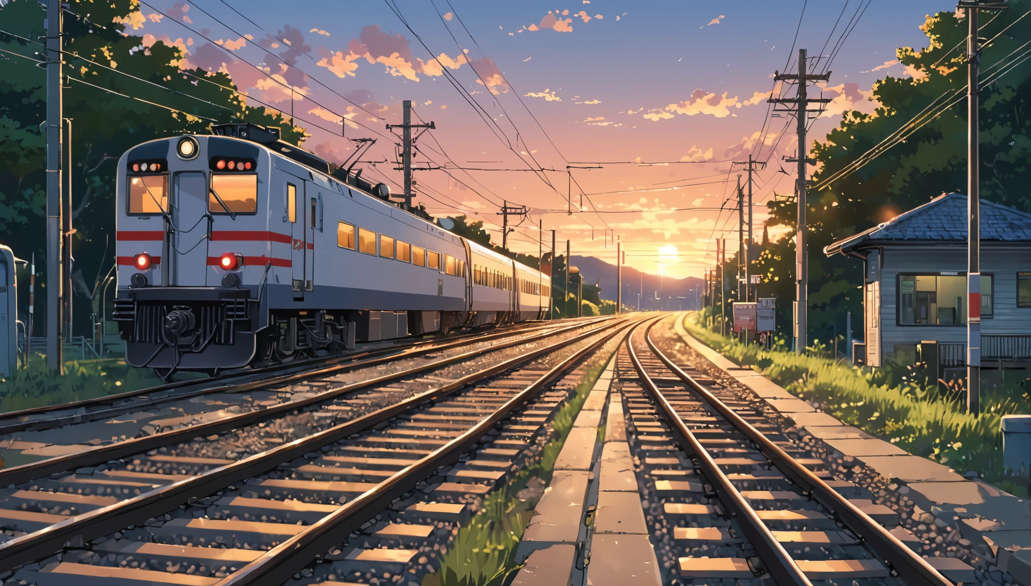 ((Anime: 1.4, Illustration)), (Masterpiece, Top Quality, Best Quality), (Ultra-Detailed, Absolutely Resolution), ((16k, HIGH RES)) (Train, evening, railroad crossing, guitar) ), (Anime: 1.4, Illustration)), (Masterpiece, Top Quality, Best Quality), (Ultra-Detailed, Absolutely Resolution). Ak {Lofi Art, Style of Laurie Greasley , Style of Makoto Shinkai, Anime Aesthetic}, BREAK {(Produces IMAGES WITH ITH INFORMATION THAN 40 Million Pixels with Cinematic-Like Detailed Textures S Hot on a Sony slur).}