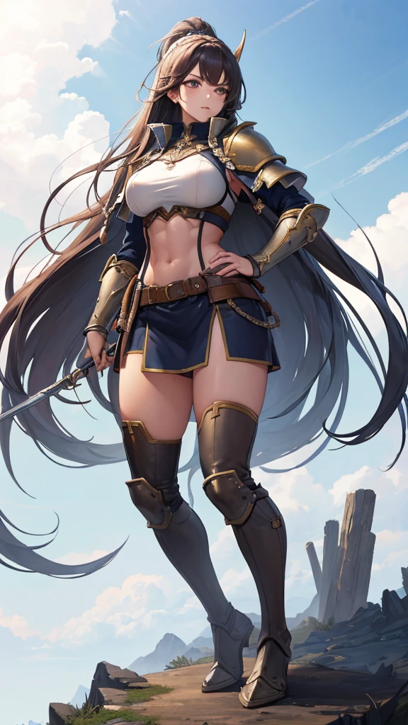 (masterpiece, 4K ,Super detailed:1.2), (anime:1), whole body側面図, whole bodyが写っている, whole body写真, jRPG Characters, jRPG Characters art, RPG Characters, Mighty Warrior,Gladiator, tall, Muscular, View Viewer, whole body, (Perfect quality), Pure white background, Lots of white space
