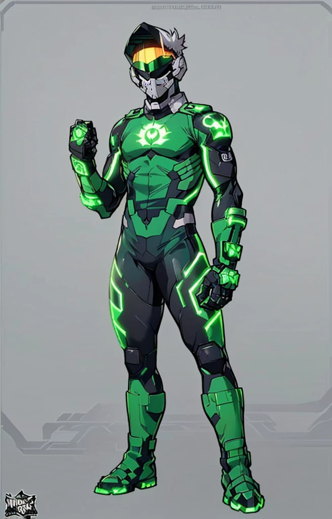 (((My Hero Academia Style))), (((Izuku Midoriya))), (((dark green tight-fitting hero suit))), (((full body suit))), (((skin-tight hero suit))), (((Tight Hero Costume))), (((dark green hero suit))), (((white metal gauntlets))), (((metal gauntlets))), (((white gauntlets))), (((calf-high white metal boots))), (((metal boots) white))), (((calf-high boots))), (((metal calf-high boots))), (((white boots))), (((metal boots))), (((perfect hands))), (((Perfect anatomy ))), ((((face covered)))), ((((dark green metallic helmet)))), ((((metallic helmet with neon green visor)))), ((((metallic helmet)))), ((((dark green helmet)))), ((((helmet with neon visor)))), ((((metal helmet)))), ((((Perfect head)))), ((((face covered)))), ((((faceless)))), ((((white star logo on chest)))), ((((logo star on the chest)))), ((((white logo on the chest)))), ((((logo on the chest)))), ((((star logo)))), ((((white star logo)))), ((((white logo)))), ((((neon green aura around)))), ( ((neon green aura))), (((aura in the background))), (((neon green aura in the background))), (((Neon green aura in the background))), (((aura))), ((((full body photo:1.5)))), ((((super detailed))))
