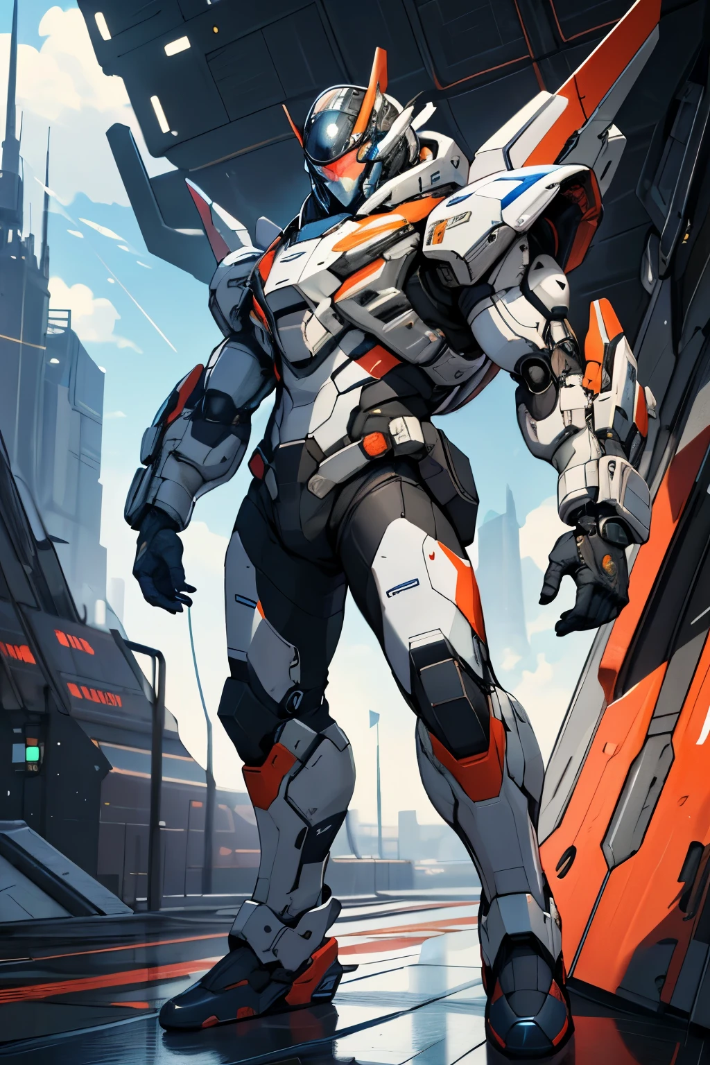 ((best quality)), ((masterpiece)), (detailed), 1spaceship pilot, wearing a technological pilot suit, fullbody