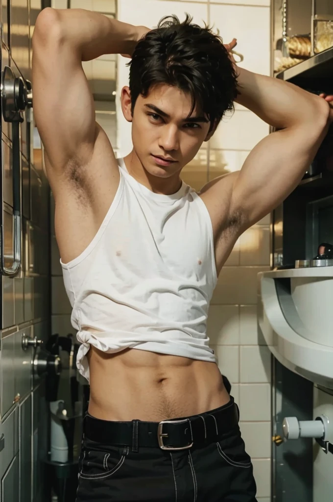 Boy stretching