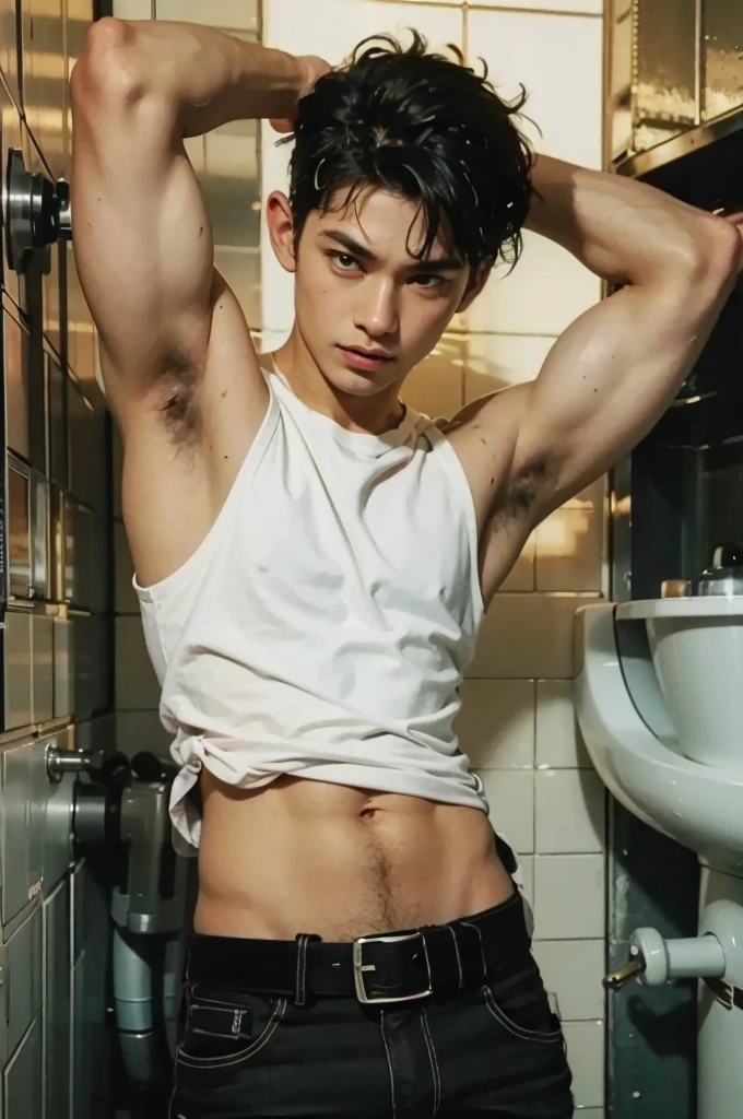 Boy stretching 