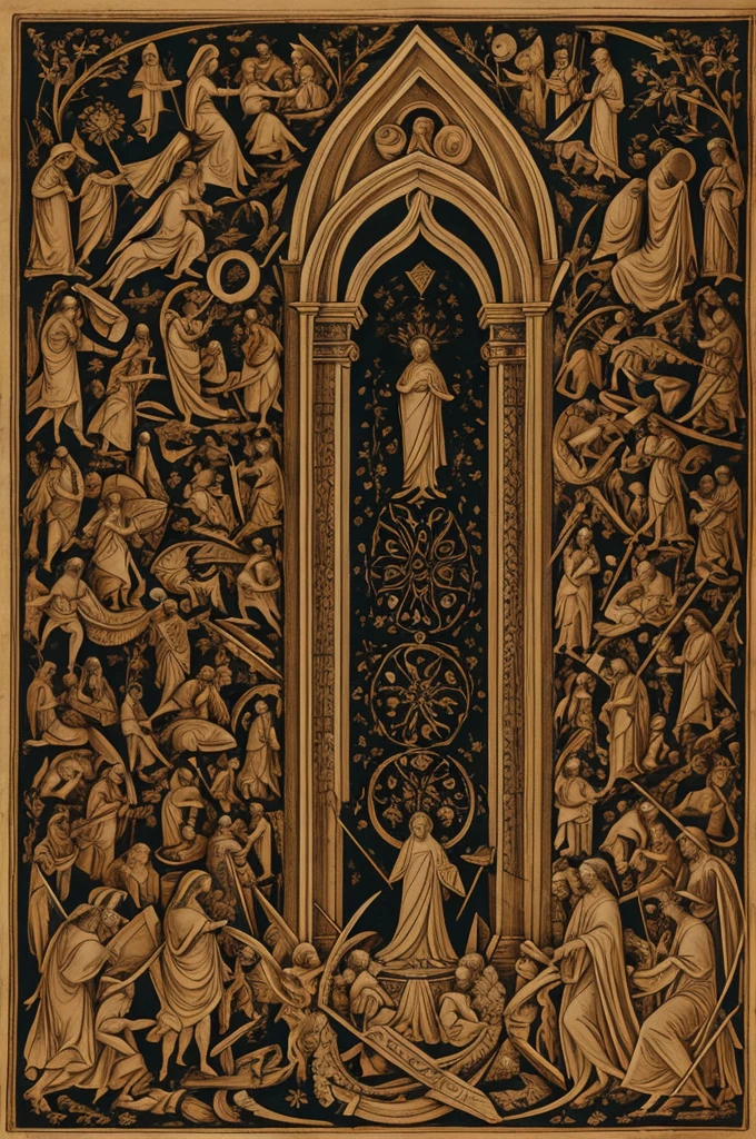 Drawing that represents the literary work the divine comedy 