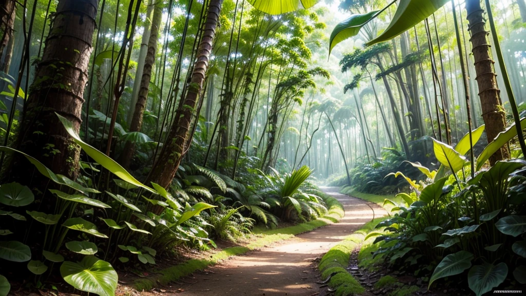 (tropical pitcher plants :1.1),with a large mouth and sharp teeth.,in the forest, landscape:1.5