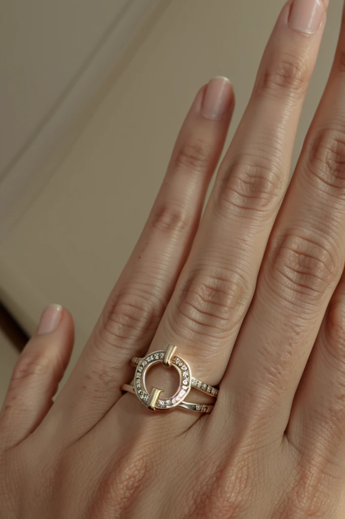15 year ring with a horseshoe included