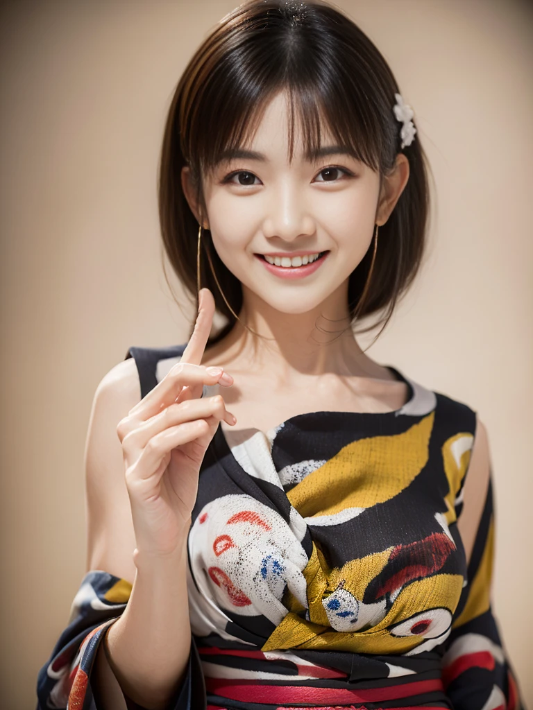 One beautiful woman, Fascinating plumpness:1.3, Brunette, Straight-haired, Student Sparks, Long upper eyelashes,Updo Hair, (yukata:1.5), (fan:1.5), firework, Captivating smile, A slight blush, Redness in the ears, Seductive look, High Quality Clothing, Beautiful and delicate clothing, Super detailed face, A delicate eye for detail, ((Accurate limbs)), ((Correct finger)), (Ultra-fine skin), High Quality Backgrounds, Awards, masterpiece, Anatomically correct, retina, High resolution, 超High resolution, 16K, 8K,whole body
