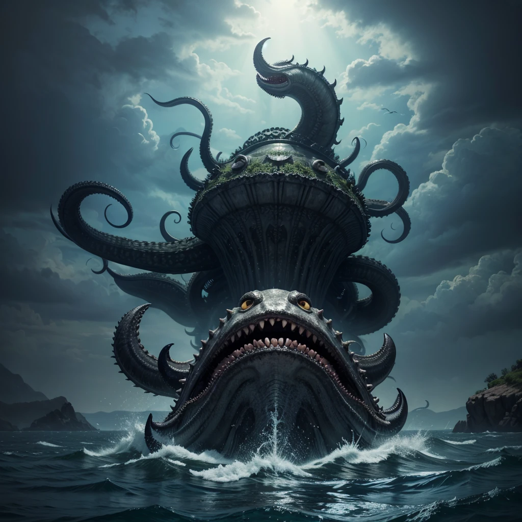 Kraken-like sea monster