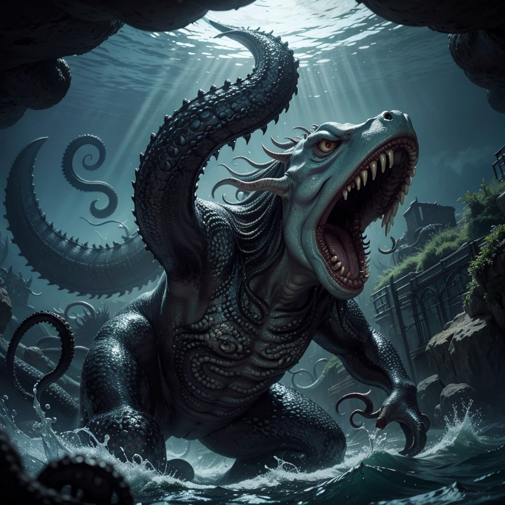 Kraken-like sea monster
