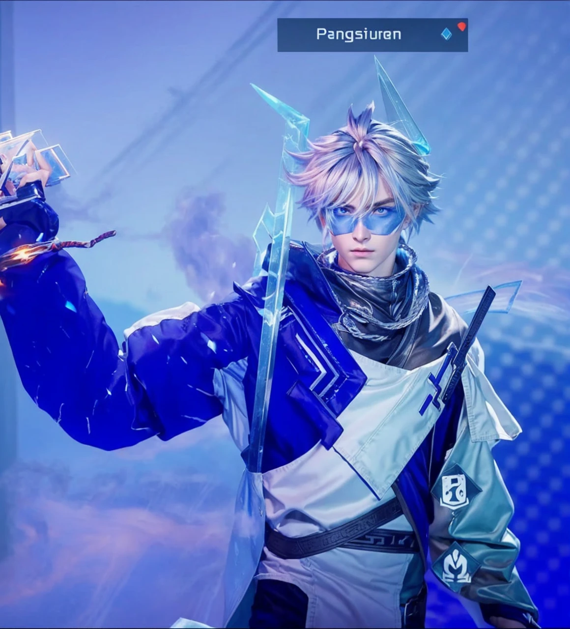 a man with long blond hair wearing a naruto headband, detailed face, piercing blue eyes, chiseled jawline, muscular body, dynamic action pose, explosions and fire effects in the background, highly detailed, vibrant colors, cinematic lighting, 8k, unreal engine, photorealistic