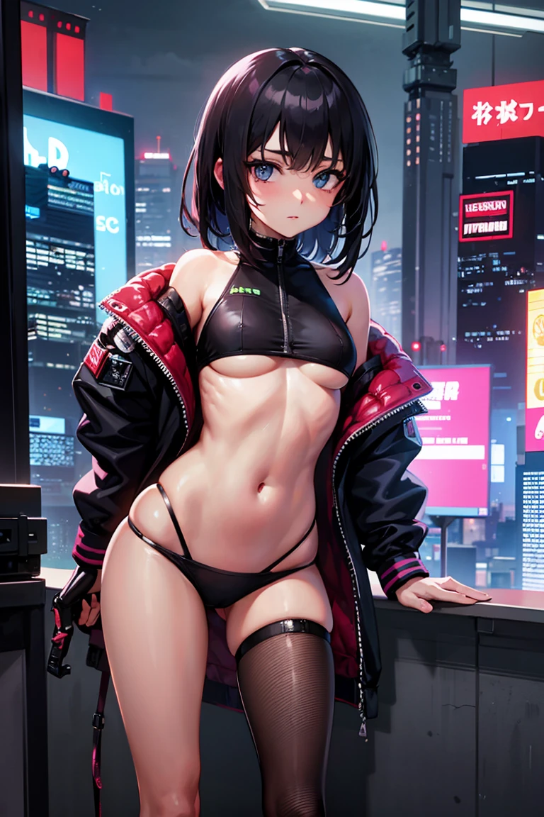 girl, panties, cyberpunk, best quality, masterpiece