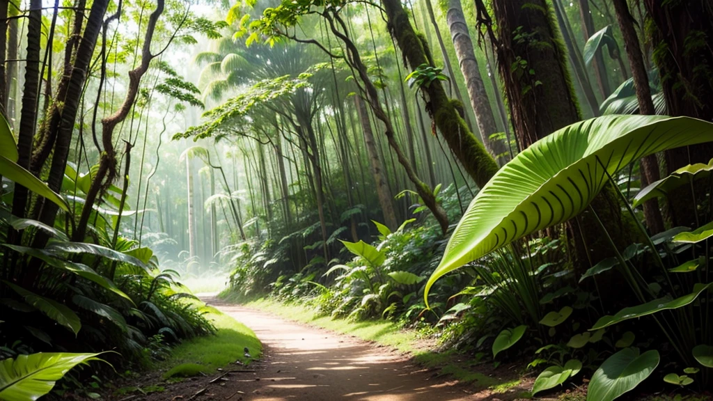 (tropical pitcher plants :1.1),with a large mouth and sharp teeth.,in the forest, landscape:1.5