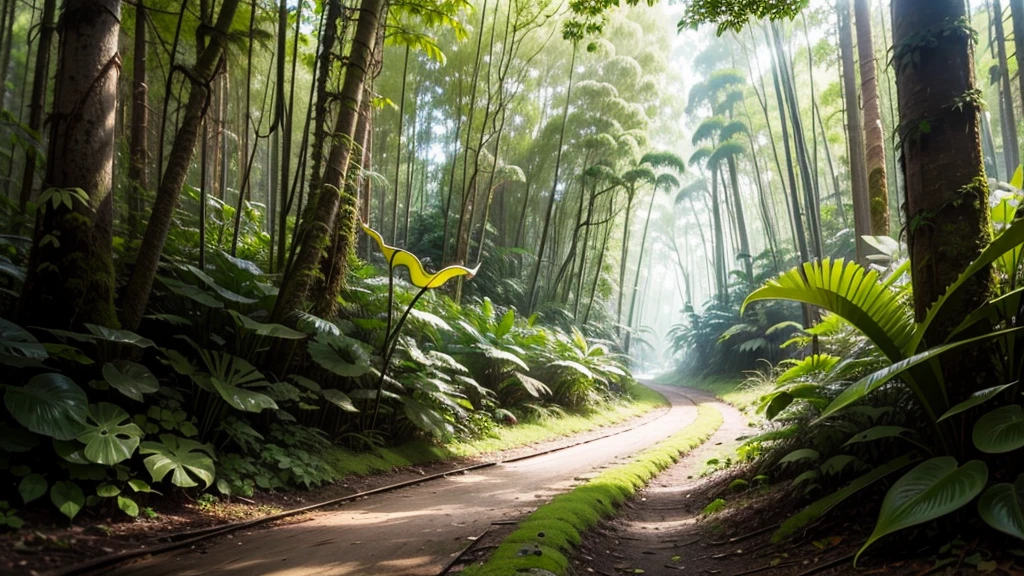 (tropical pitcher plants :1.1),with a large mouth and sharp teeth.,in the forest, landscape:1.5