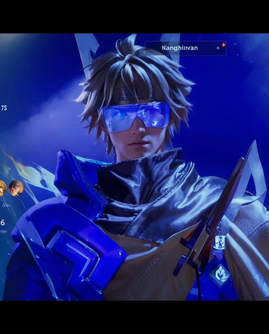 a man with long blond hair wearing a naruto headband, detailed face, piercing blue eyes, chiseled jawline, muscular body, dynamic action pose, explosions and fire effects in the background, highly detailed, vibrant colors, cinematic lighting, 8k, unreal engine, photorealistic