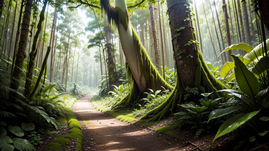 (tropical pitcher plants :1.1),with a large mouth and sharp teeth.,in the forest, landscape:1.5