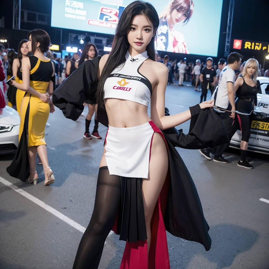 Cool woman、Colorful costumes、F1 Driver Cosplay、Colorful costumes、Clothing with company logo、Grid Girlsのカラフルで派手な衣装、Grid Girls、Perfect Face、Paddock Girls、Harem、motor Show、tights、Bodycon Costumes、Grid Girls、Russia、Grid Girlsのコスプレ、belly button、Pleated skirt、Bodycon Costumes、Photographed in a sexy pose