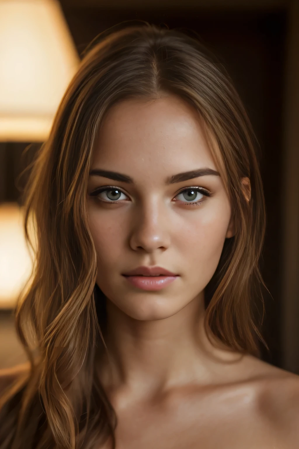 photo of a 20 years old italian girl, RAW, beautiful woman, (long wavy redhead hair), (yellow eyes),, (thin nose), (naked),bedroom, (standing), (busty), ,,,,,((detailed face:1.2)), ((detailed facial features)), (finely detailed skin), pale skin,, . (vivid colors), damp, moist, reflections, (masterpiece) (perfect proportion)(realistic photo)(best quality) (detailed) photographed on a Canon EOS R5, 50mm lens, F/2.8, HDR, (8k) (wallpaper) (cinematic lighting) (dramatic lighting) (sharp focus) (intricate) fashion, realistic skin texture, POV, Nikon d850, film stock photograph,4 Kodak Portra 400, camera f1.6 lens, rich colors, ultra-realistic, hyper-realistic, ultra-detailed, hyper-detailed, ((perfect face, perfect body), RAW photography, realistic skin texture, 