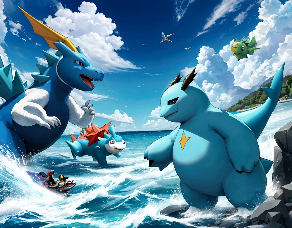 Create a vibrant and exciting thumbnail for a YouTube video about the upcoming Gigantamax update in Pokémon GO for 2025. Include large, eye-catching text with phrases like 'Gigantamax está Chegando!' and 'Prepare-se para 2025!'. Use images of Gigantamax Pokémon such as Charizard, Snorlax, and Lapras in their giant forms, with a dynamic background showcasing a raid battle. Make sure the thumbnail is colorful, engaging, and conveys the epic nature of the update.