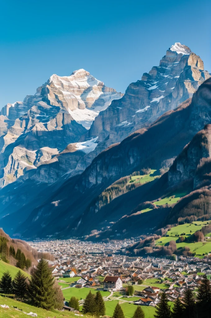 Snow Capped Mountain々And the small house in the foreground, lauterbrunnen valley, Switzerlandアルプス, in the Switzerlandアルプス, The Alps are in the background, Switzerland, Zenith View, Alpine Landscape, The Alps, very very very beautiful scenery, very very beautiful scenery, Beautiful mountains behind々, Mountainous Regions, Nice views, Nice views, Nice view,(Highest quality),(8K),(RAW Photos),(Ultra-detailed images)