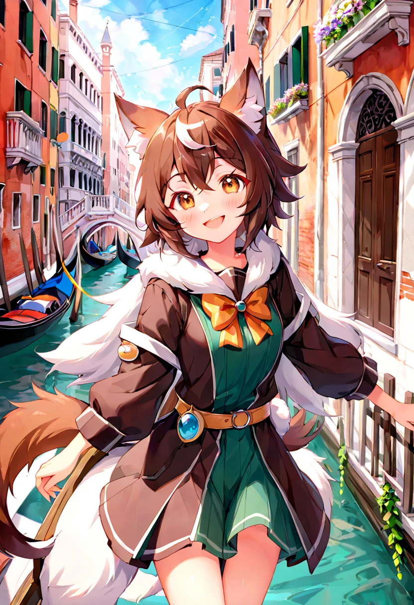 super high resolution, detailed background, Venezia, boy, girl, Happy, joyful, absurdres(Photos of solo travelers)(kemono, furry anthro),