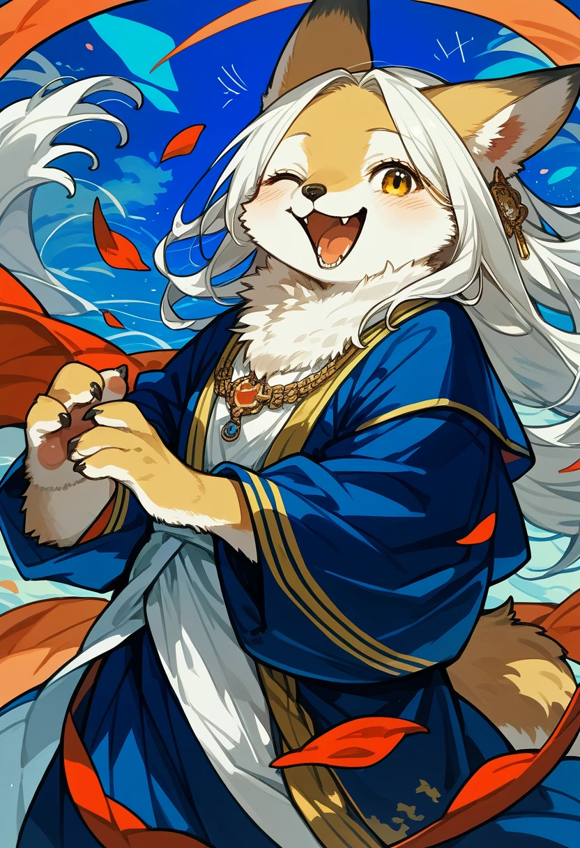 super high resolution, detailed background, Mont Saint-Michel et sa baie, boy, girl, Happy, joyful, absurdres(Photos of solo travelers)(kemono, furry anthro),