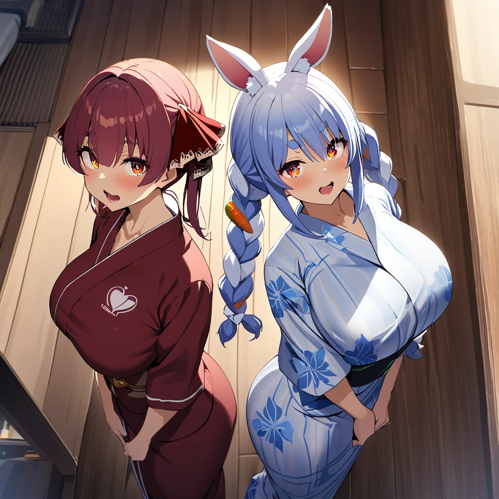 Best Quality, masutepiece, Game CG, (Kimono),maid,nun, bunny, Multiple girls, 6+Girls, rabbitears, Rabbit tail, 6girls, 6girls, seduces, obscenity, Lusting, Temptation, (agitation),