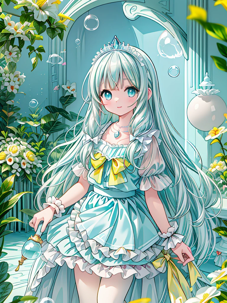  (((( light blue long hair)))),,(tiny 1girl model:1.2),)(flat chest),  ,(((( light blue long hair)))),light blue hair, , long hair ((blush)) , cute face, big eyes, masterpiece, best quality,(((((a very delicate and beautiful girl))))),Amazing,beautiful detailed eyes,blunt bangs((((little delicate girl)))),tareme(true beautiful:1.2), (masterpiece,best quality:1.4),(8k,raw photo,photo realistic:1.2),Not Safe for Work, detailed skin,detailed face,1girl,princess,Alice in Wonderland,cute face, super resolution,retro realistic details Illustration,,{{{elaborate,intricately,fantastic,delicately,tremendous,meticulous,minute,incredibly,obsessed,artisan's,subtle,virtuoso,skillful,vibrant, vivid, complex}}}, clearly focus edge, fresh natural gradation, best quality, amazing quality, very aesthetic, absurdres,
pubisure,
((yellow, checkered, frilled, yellow layered, mini skirt,overskirt)), ((White ruffle apron)),((shiny wavy hair)), diadems, ankle boots, up-skirt, doress, (((jumping))), feet up, (frilled shirt), gothic dresses, shairband, shortsleeves, the bow hair, happy, ;p,  ((wavy hair)), shimmering eyes, Blue eyes, ((yellow shairband)),(((White frilled Panties))), (((skirt-lift))), a smile, red blush, Doress, Alice (Alice in Wonderland), (cape), White frilled legwear, ((yellow the Bow)), Puffy Sleeves, Bangss, shortsleeves, ((yellow bow ribbon)), long hair, (White frilled apron), (((tiara))), (((Holding a cute magic wand))). White frilled legwear, frilld, yellow gothic dresses,: q, ((Heart necklace)), ((ring)), masterpiece, top-quality, not safe for work, , , 14 yo, braided bangs, arm garter, baby face ,twinkle in the eye, flat chest, 
yumekawa,yumekawaii,pastel color,(wonderland garden:1.3),imagination,  ((soap bubbles)), heart background, (water-color),