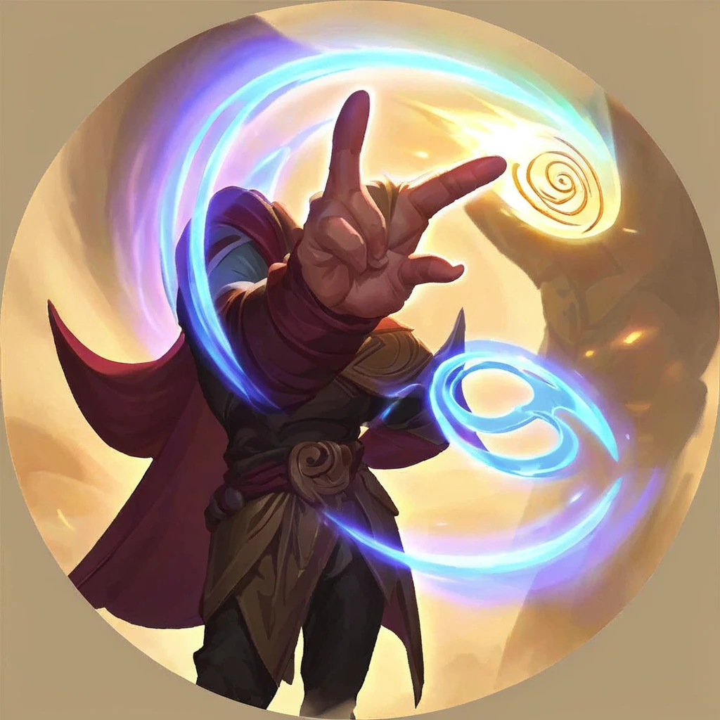 I want an icon of a character, the character touches his hands with his eyes closed and immediately after pointing his finger at the target, if he hits the target he falls asleep at the cost of taking away the character's passives and spells