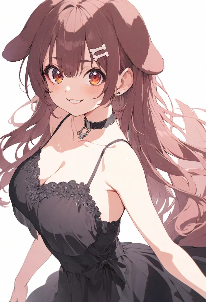 (muste piece), (best quality), very detailed eyes, expressive eyes, perfect face, very detailed face, highly detailed face, beautiful girl, 8K, beautiful girl, white background, delicate and beautiful face and eyes, dark intense shadow,
1 girl, vtuber style, cool girl, hololive, Inugami Korone, dog ears, dog tail, see-through:evening dress, big chest, cropped shoulders, clavicle from behind, looking back, smile, (whole body), standing,