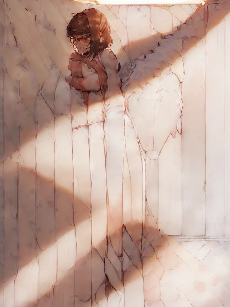 (((NSFW:1.3))) (((Full body view completely naked:2.4 Throwing clothes on the floor:1.9 Glare White panties:2.4))),(((Apartment room、Are standing:1.3 Anxious expression、Tea on the table:1.3)))Mid-length bob cut hair:1.9. Big breasts:1.6、(((1 Female:1.3))), (((Brown Hair:1.3. Wavy Hair:1.5. Bob Cut Hair:1.9 Round Eyes Beauty:1.3. Shapely breasts, brown eyes, side-swept bangs, red cheeks:1.3 Sweat:1.3)))、(((Top quality masterpiece high resolution perfect human body:1.3))),(((Sweat:1.3,cute:1.3)))