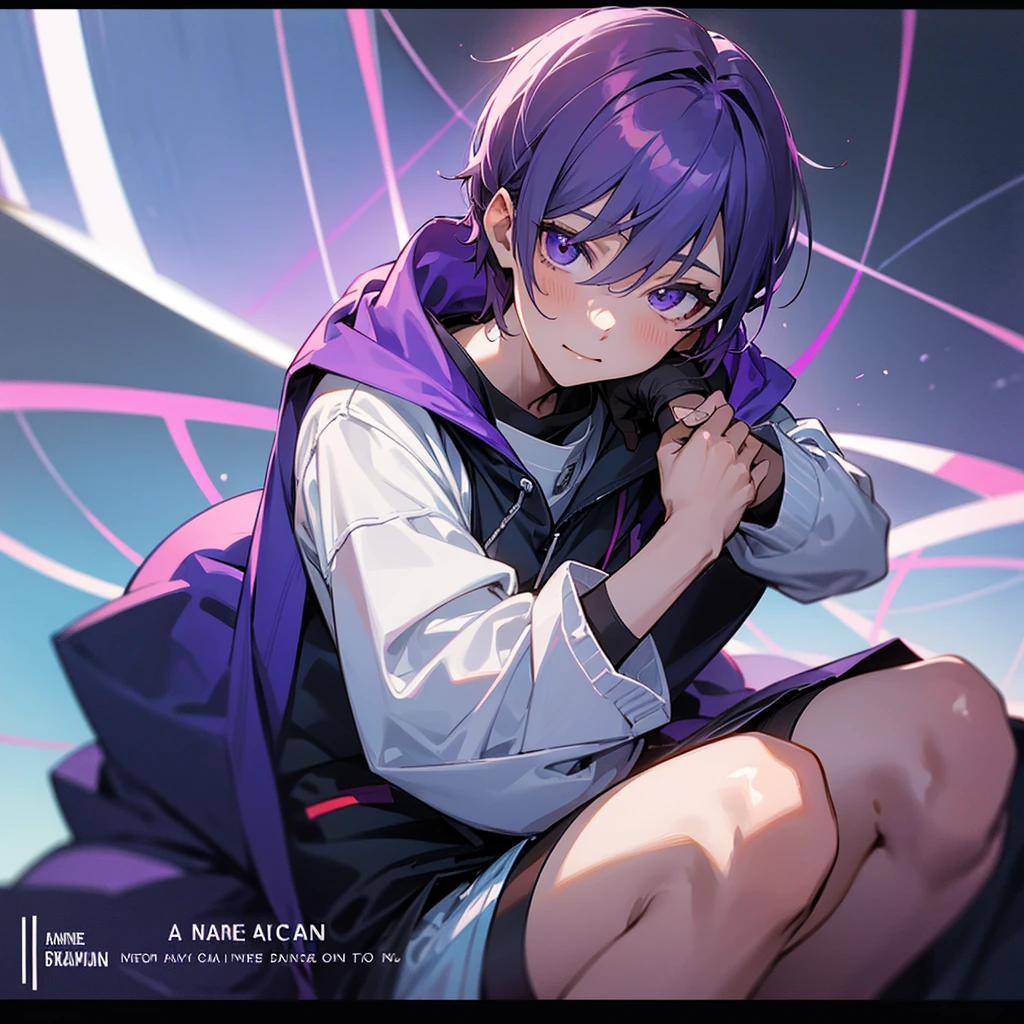 Track cover, Anime boy Blandin is sitting in an embrace with an anime girl and everything is in purple, inscription in the center of the photo "Favourite game" in English, and in the lower corner there is an inscription "QwaZare" in English