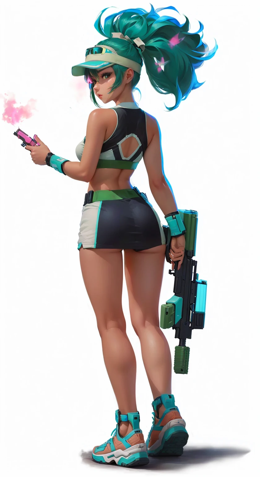 perfect girl holding a gun
