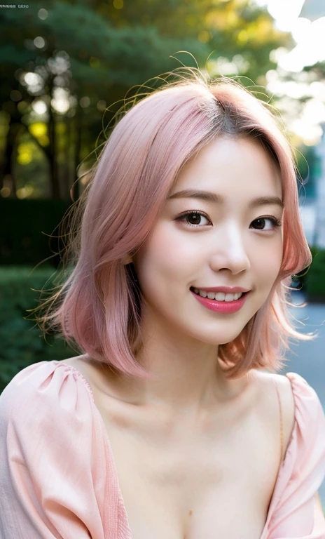 (32k, RAW Photos, Highest quality, masterpiece:1.2), (Realistic, photo-Realistic:1.4), (Highly detailed 8k wallpaper),Sharp focus, Depth of written boundary,Blur the background, Bokeh,Professional Lighting, Cinema Lighting,Backlight, A cute 20-year-old Japanese girl with a young face、Chest close-up、（Her blouse is completely unbuttoned、Nipples are visible:1.5）、Small nipples、The areola is pale pink、（Small breasts:1.8）、Randomly change your hairstyle and hair color、laughing out loud、（On all fours:2.0）