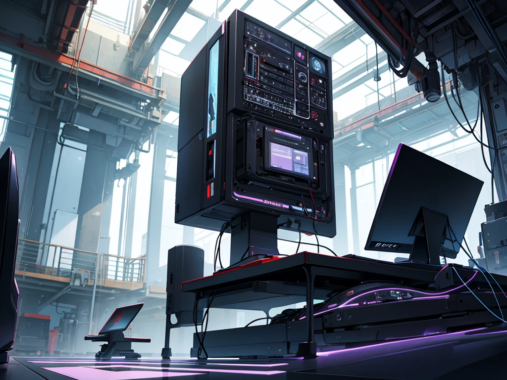 young black man with goatee working focused on computer, about 19 nos, again 2024, clear and clean environment, panoramic photo