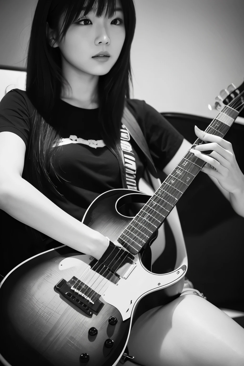 Monochrome　music　rose　Snake　guitar