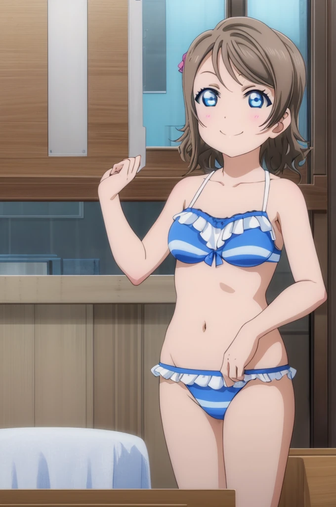 (((pixel-perfect, detail-perfect))), solo, 1girl, you watanabe, eyes azzur, smile, bikini, sauna, armpit, big filesize, ultra High Qality