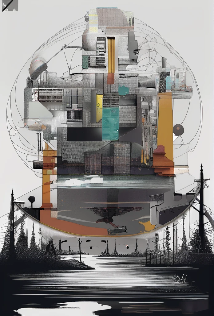 It's like a logo for an old machine factory from the 1900s. The logo features a person working hard with old machines and spanners from the 1900s in Japan. It's a pretty cool, chic, and modern design. The background is white.