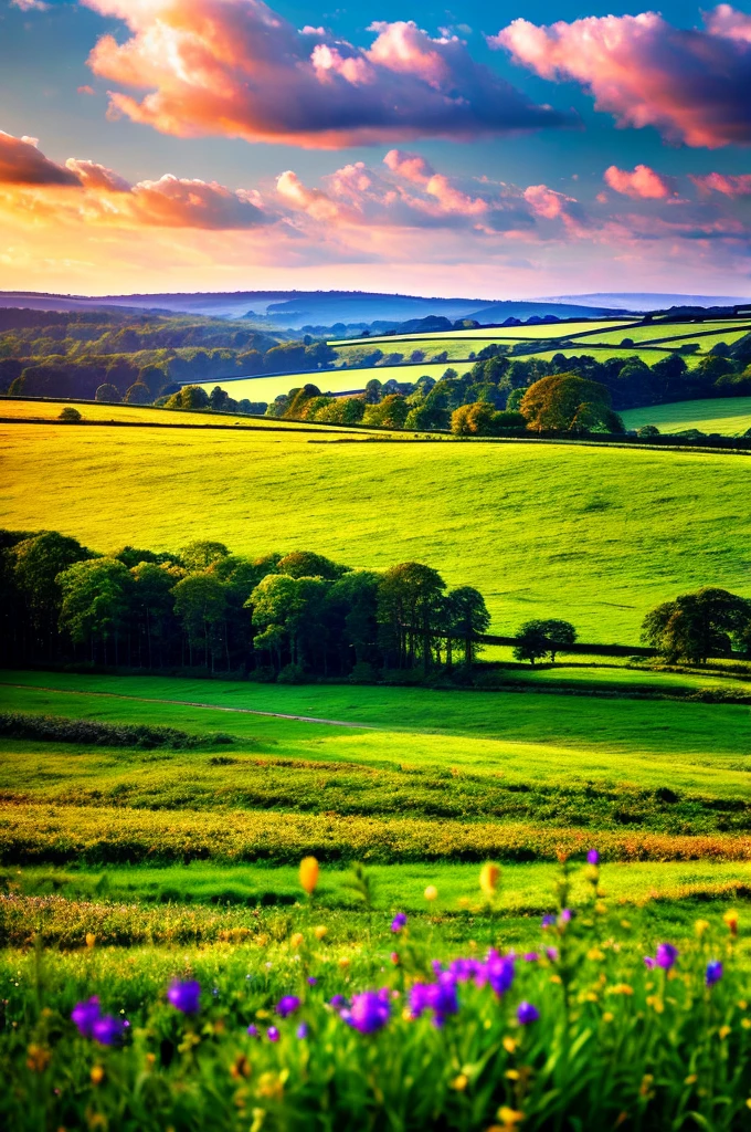 Original landscape,Sky and clouds,Tyndall effect,A country road,Colorful hot air balloon,Tyndall effect,Tyndall effect,High quality desktop wallpaper, Verdant forest, Detailed field properties, Beautiful English countryside, Stunning scenery, Rolling Hills, Landscape Wallpaper, Lush countryside, Green forests, Stunning scenery, Green fields in the background, High quality wallpaper, Beautiful wallpapers,Ultra high quality,Ultra HD,Ultra-high resolution