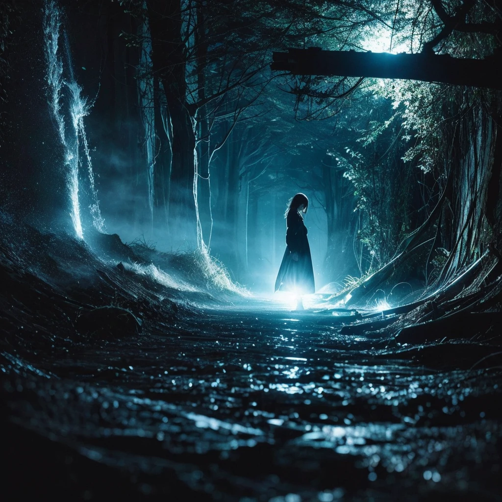 Generate an artistic image、Cool、The theme is darkness and light