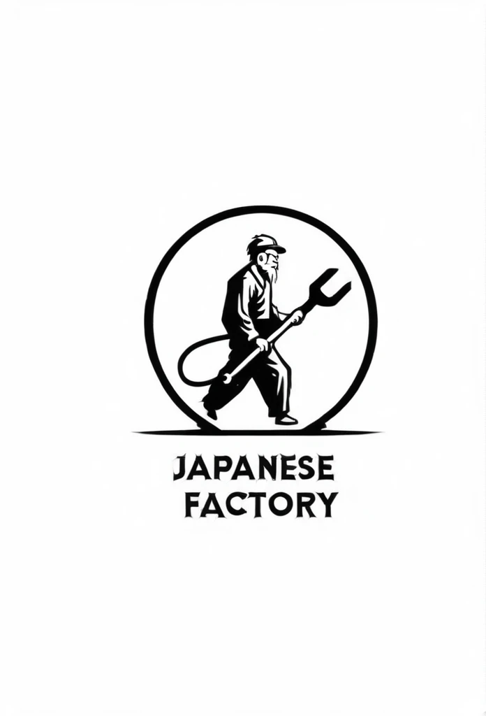 Japanese Electric Factory Logo
a good old logo reminiscent of the 1900s
logo an old man of his time working hard in a factory with a spanner or something
Pretty cool
chic and modern design
White background