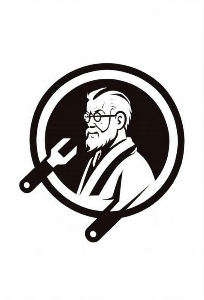 Japanese Electric Factory Logo
a good old logo reminiscent of the 1900s
The logo shows an old man working hard at a factory with a small wrench, such as a motor, etc
Pretty cool
chic and modern design
White background