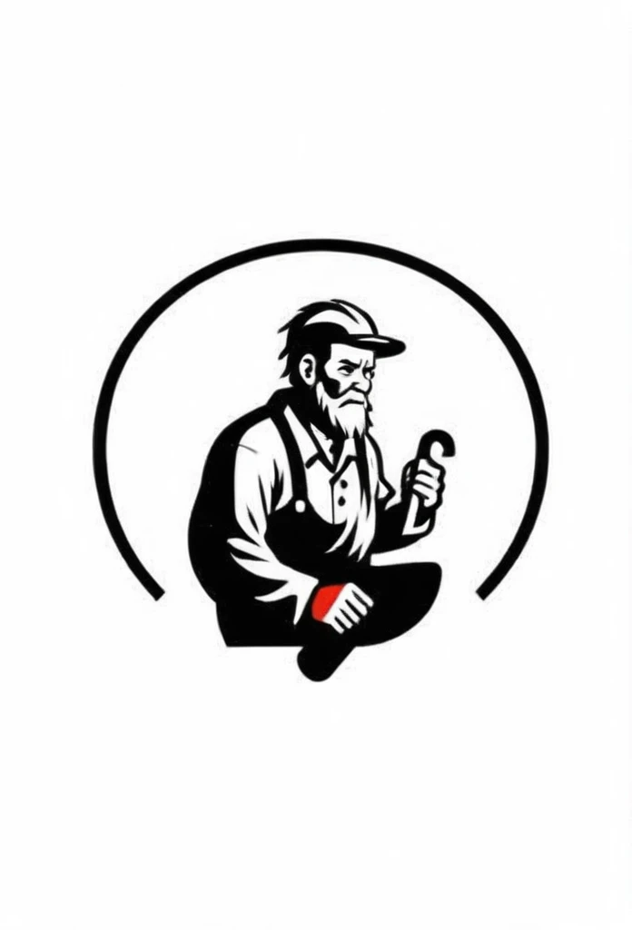 Japanese Electric Factory Logo

a good old logo reminiscent of the 1900s
The logo shows an old man working hard at a factory with a small wrench, such as a motor, etc

Pretty cool
chic and modern design

White background