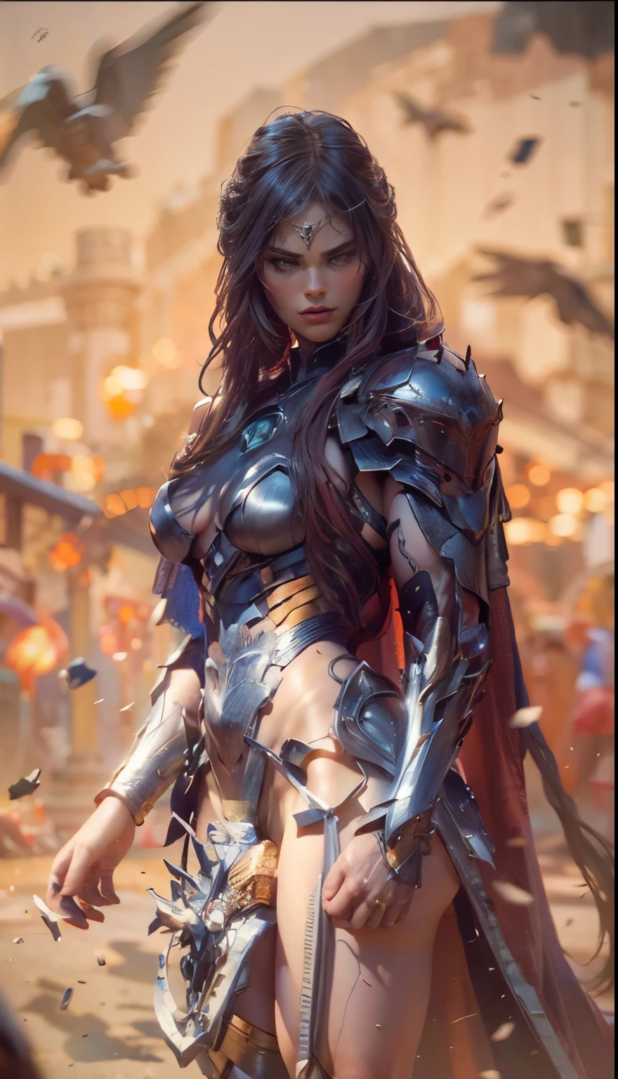 Asgard，Valkyrie，muscular woman, Lady Knight，anatomical correct，epic fantasy digital art，Masterpiece artwork，8K，high definition resolution，detailed drawing，Quality Superior，, Epic composition, muscular body