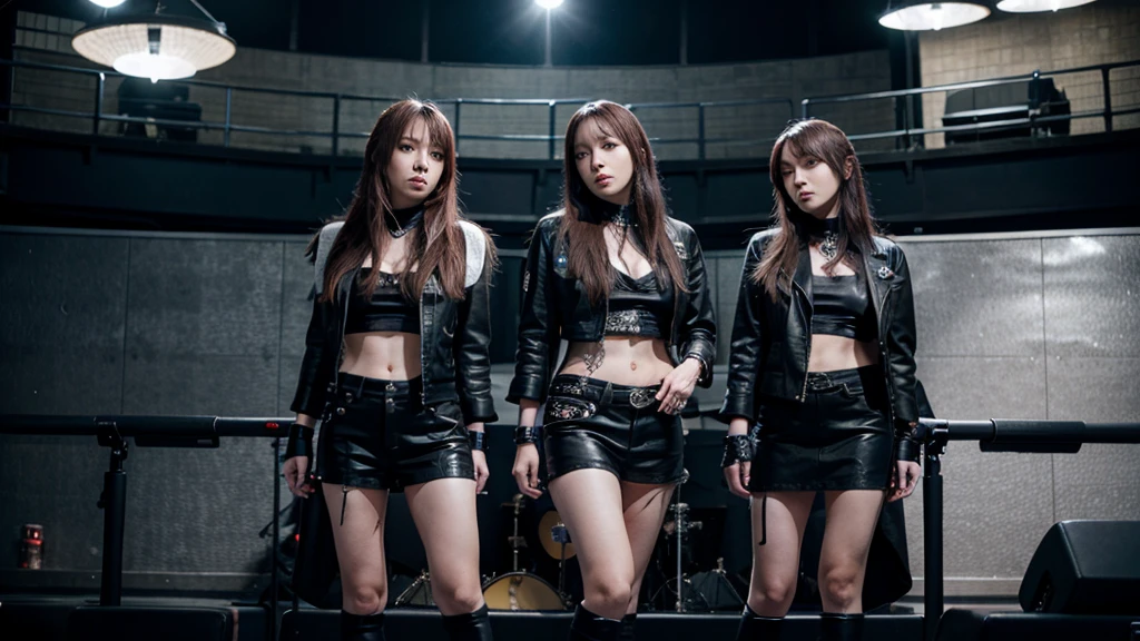 female j-rock band in moonlight