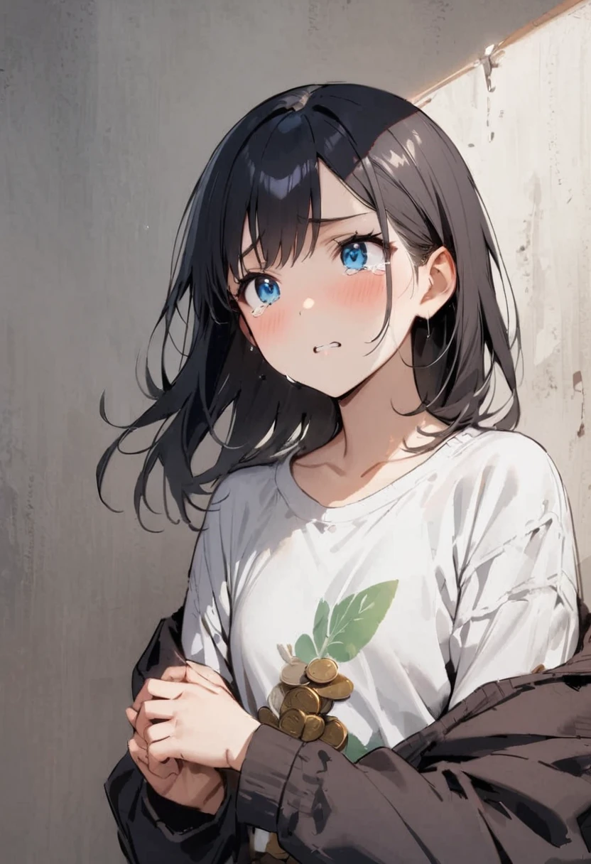 modern、PC monitor、stock investment、Currency Transactions、Crash、Big losoney、Stop loss、bankruptcy、Girl、Girl、Short、Younger、Baby Face、flat chest、、Dynamic Angle、masterpiece、best quality、ultra-detail、Both eyes open、Crying face、surprise
