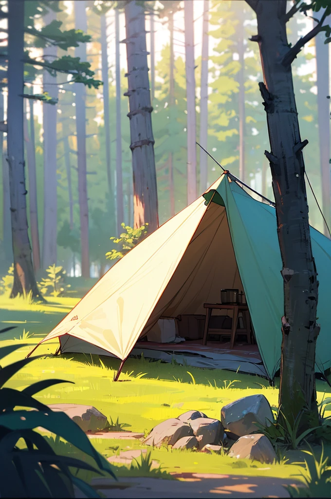 camping,forest,Small tent,gourmet food,Vision,4K